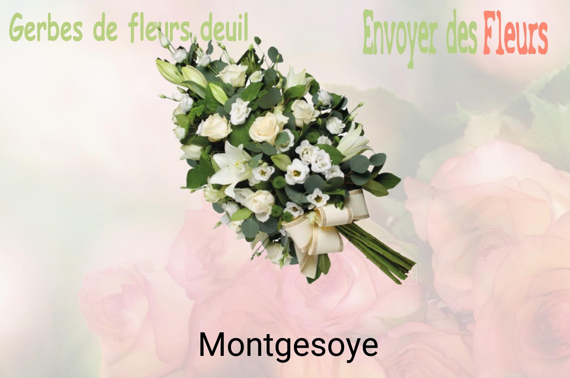 Gerbe de fleurs de deuil livrée à Montgesoye